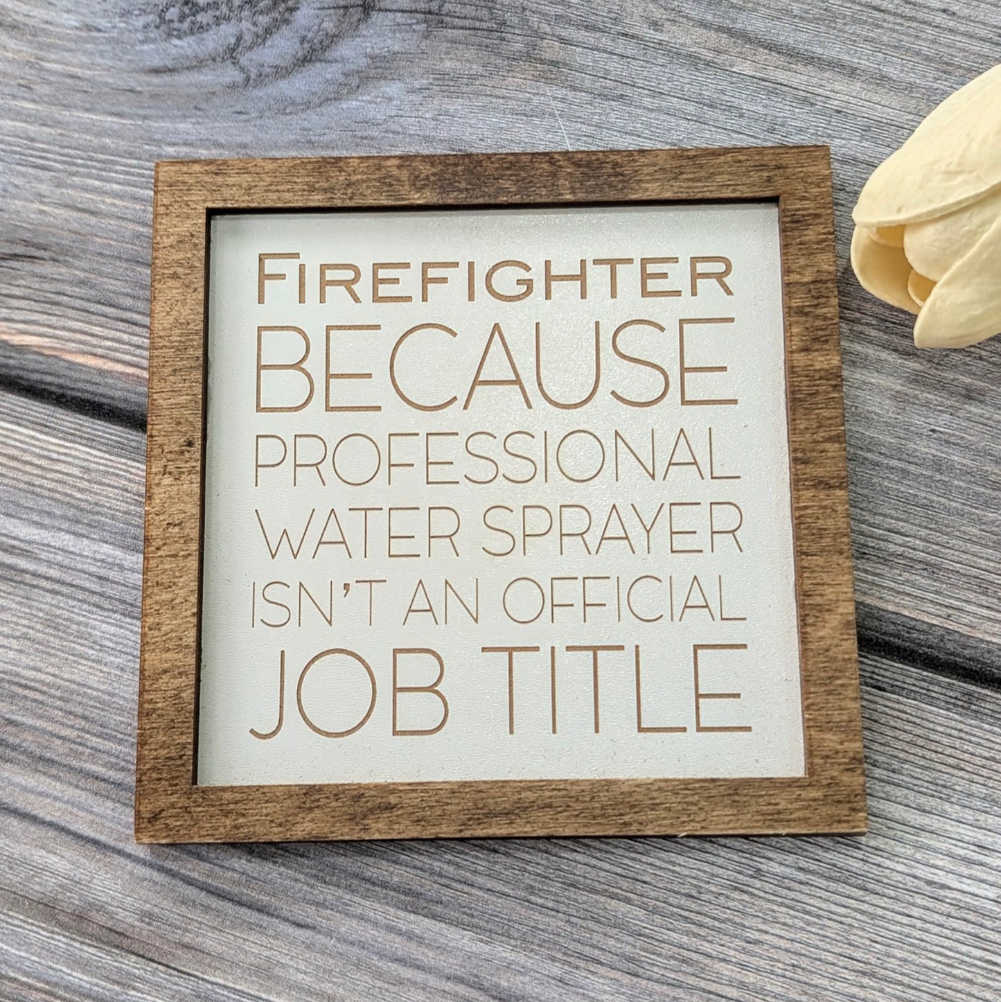 Firefighter Because Professional Water Sprayer isn't a Job Title - Farmhouse Coaster