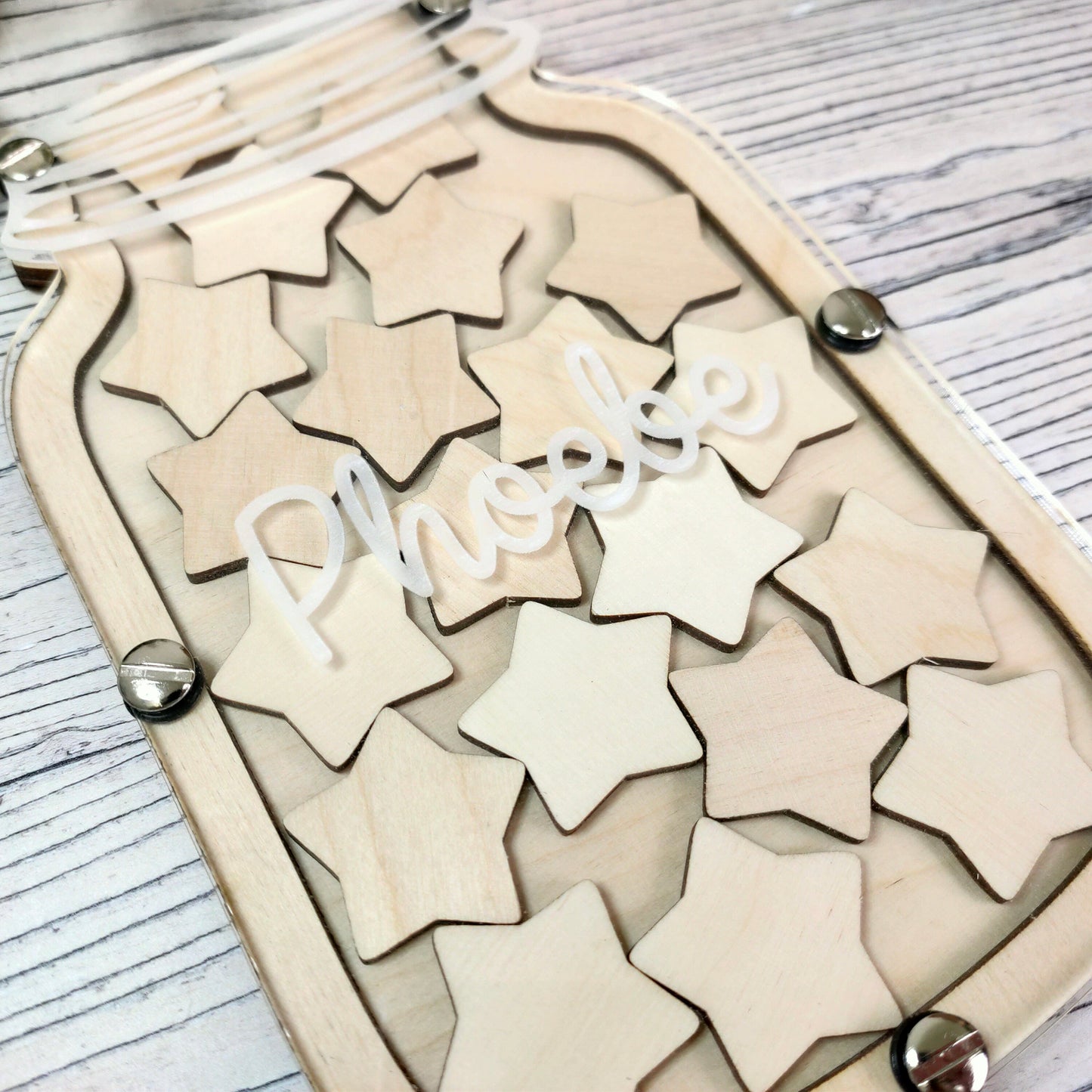 Wooden Reward Jar with Wooden Tokens