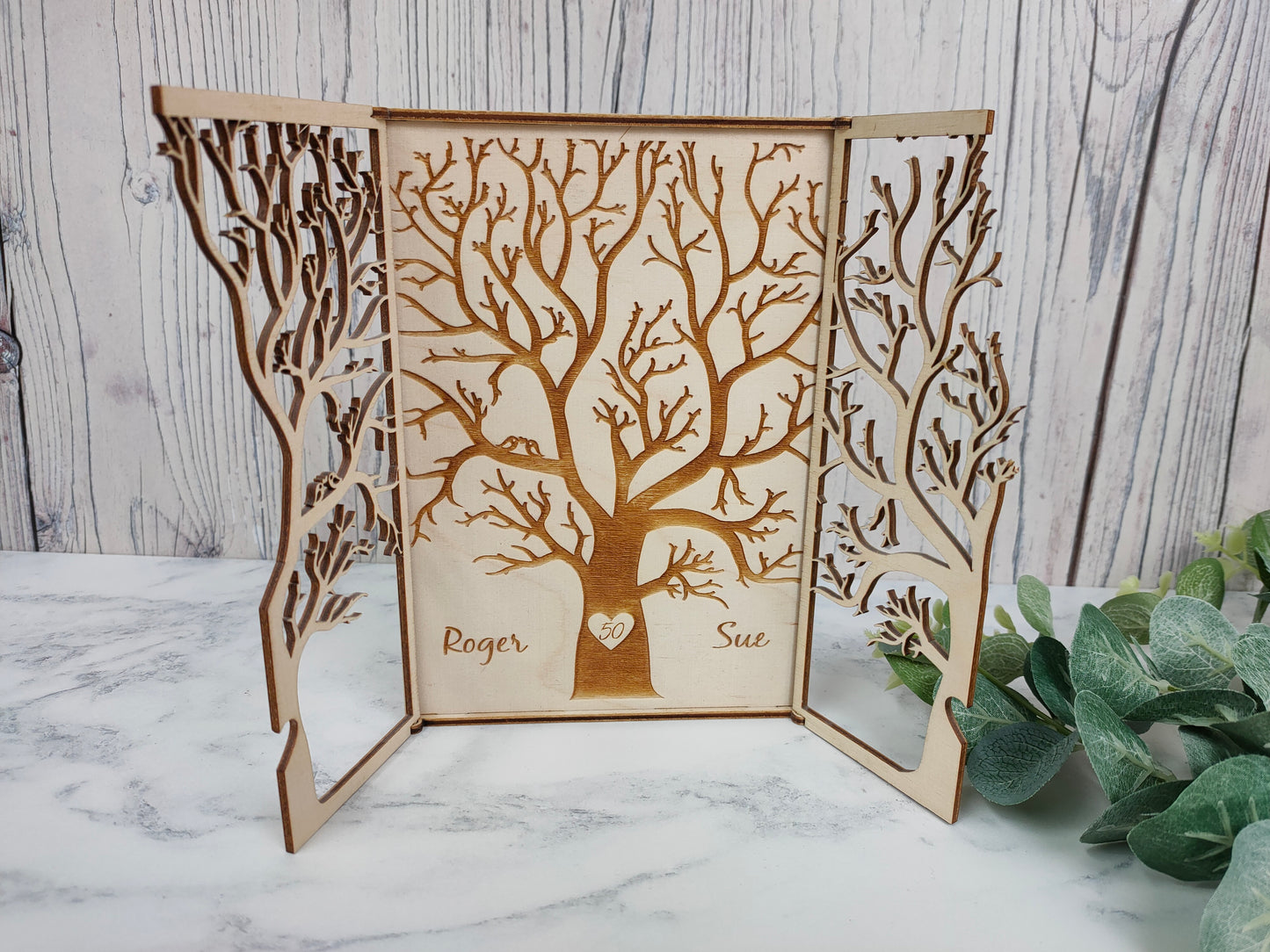 Wooden Engraved Card - Tree Anniversary