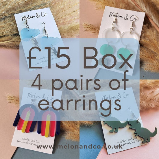£15 Mystery Box - 4 Pairs of Acrylic Earrings