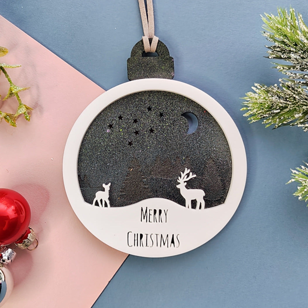 Personalised Stag Christmas Bauble
