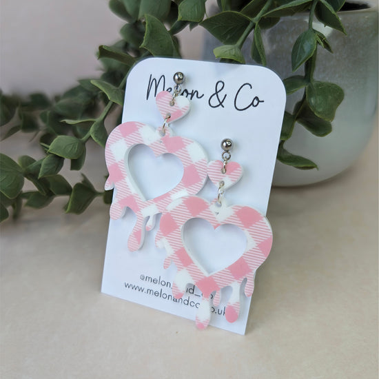 Springtime Collection - Melting Hearts Acrylic Earrings