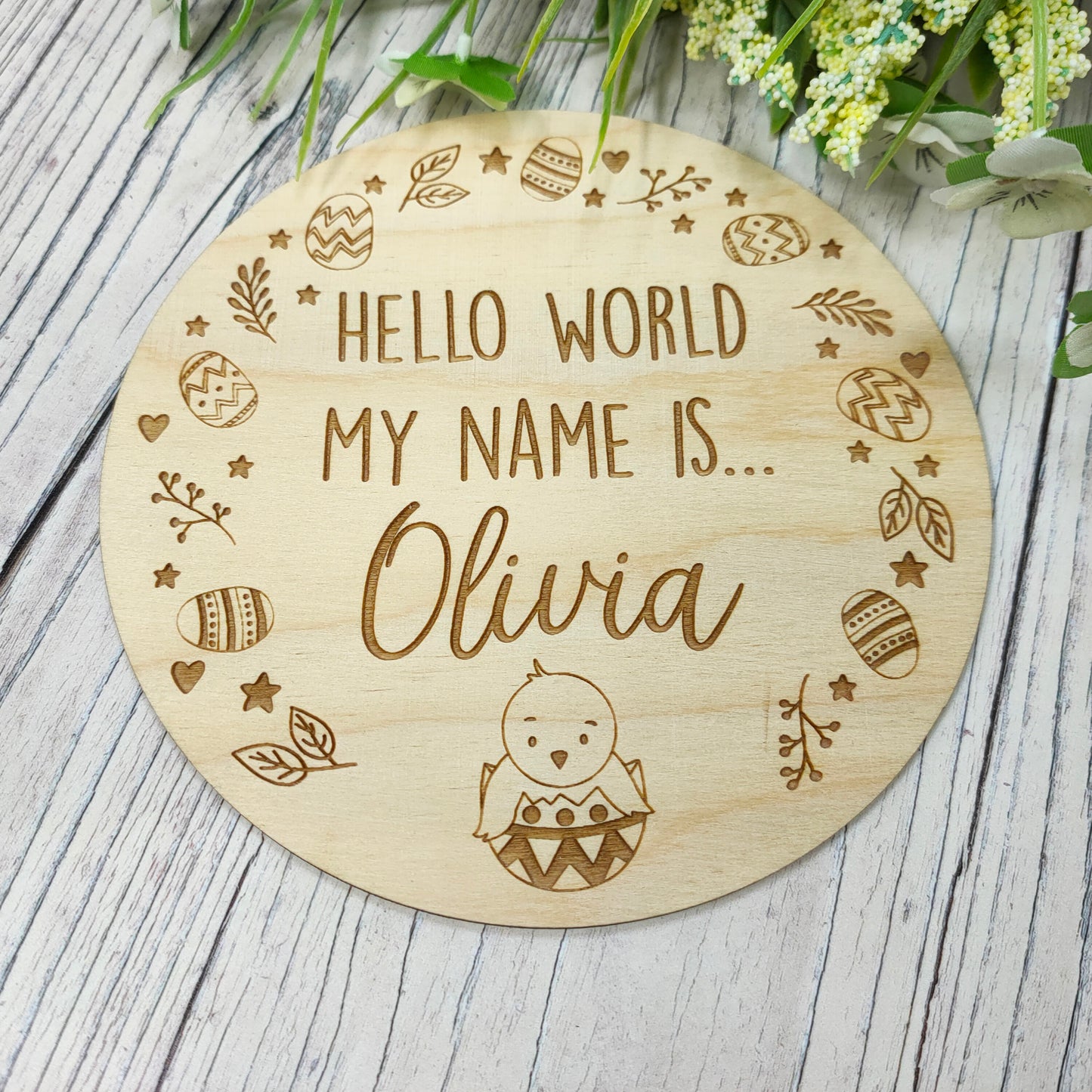 Birth Announcement Plaque - Easter