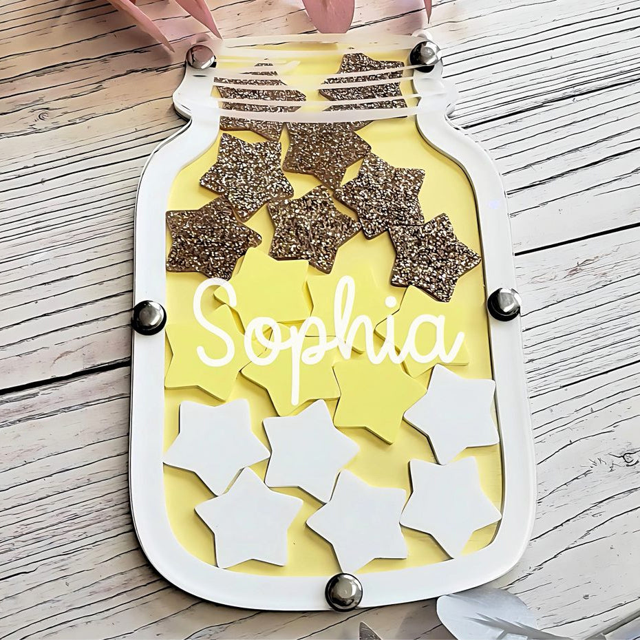 Pastel Yellow and White Reward Jar